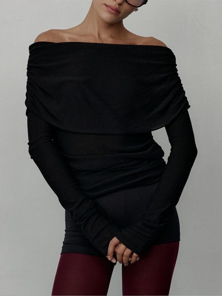 Damen Off-Shoulder Strickoberteil mit elegantem Schnitt Echoarchiv