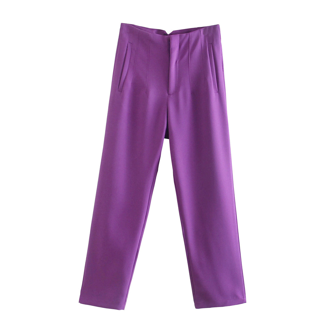 Damen Hochtaillierte tapered Anzughose mit Bügelfalte und Paspeltaschen Echo Archiv