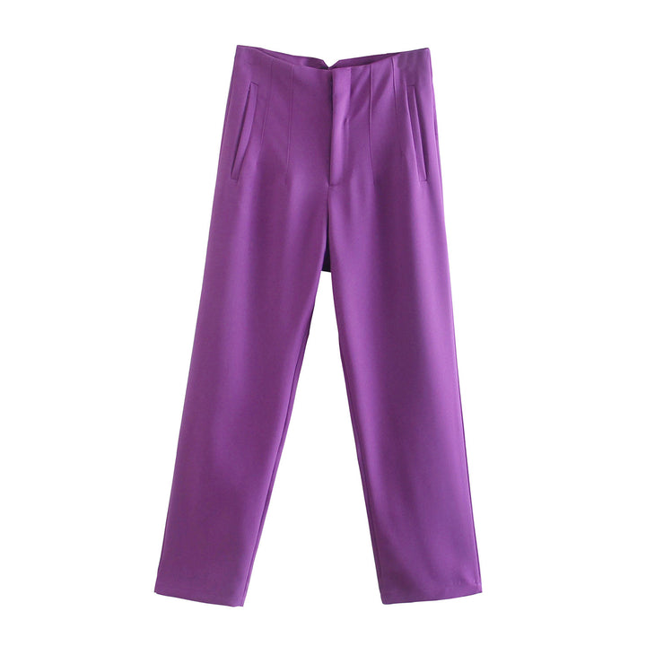 Damen Hochtaillierte tapered Anzughose mit Bügelfalte und Paspeltaschen Echo Archiv
