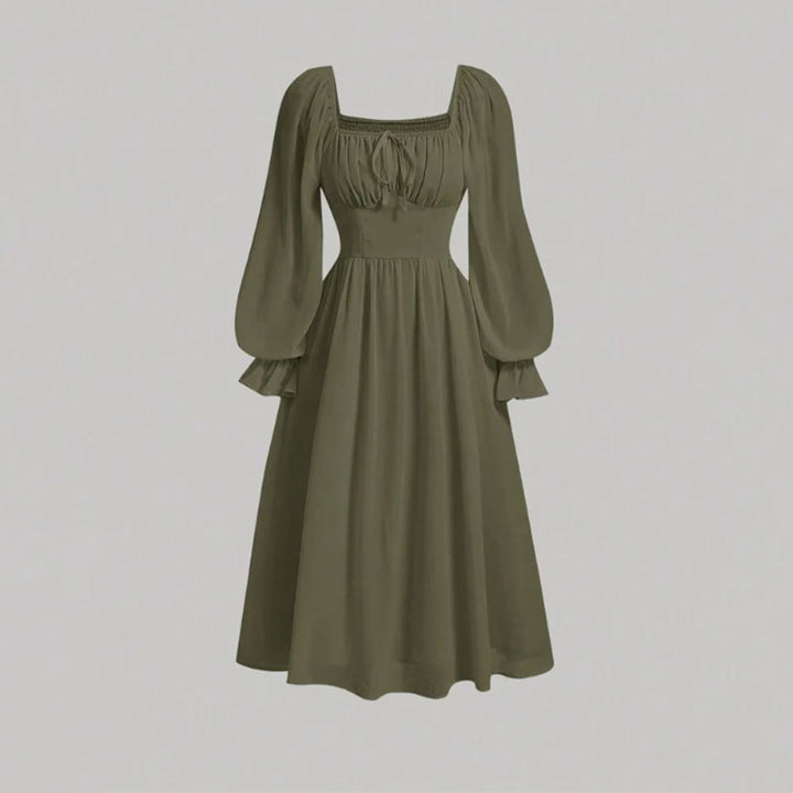 Damen Elegantes Midikleid mit Puffärmeln Echo Archiv