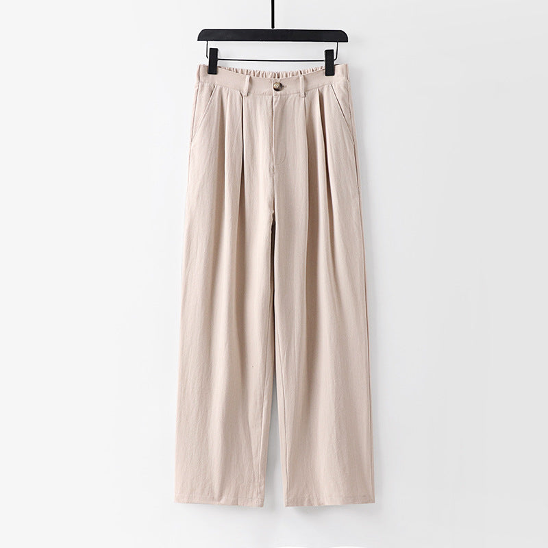 Damen weite Hose mit hoher Taille und Bundfalten Echoarchiv