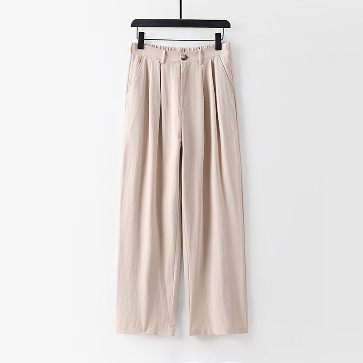 Damen weite Hose mit hoher Taille und Bundfalten Echoarchiv