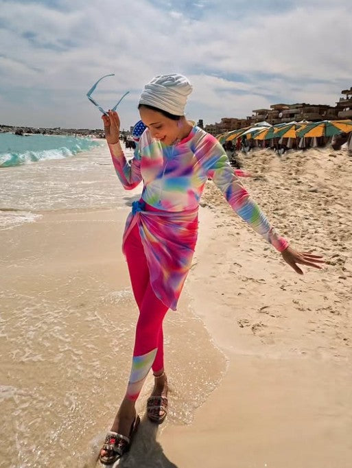 Damen Modischer Beachwear-Anzug mit Wickeldesign Echo Archiv