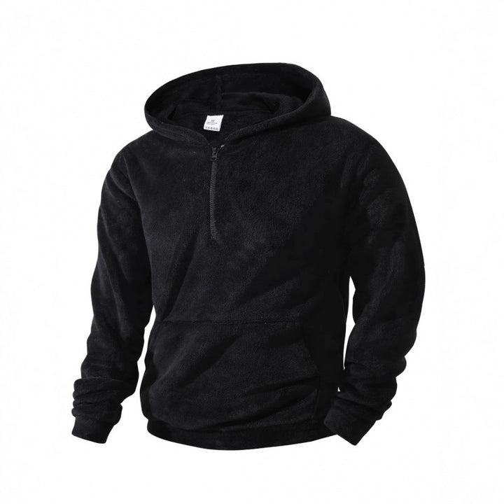 Herren Fleece Pullover mit halblangem Reißverschluss und Kapuze Echoarchiv