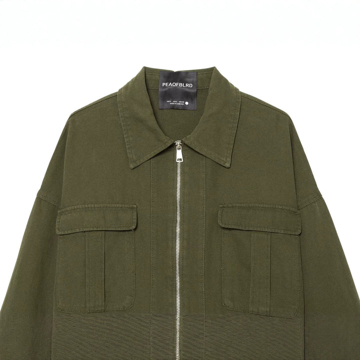 Damen Kurzer Utility‑Blouson mit Frontreißverschluss, Pattentaschen und Taillenraffung Echo Archiv