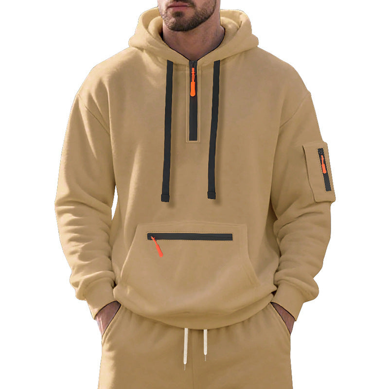 Herren sportlicher Kapuzenpullover mit innovativen Reißverschlüssen Echoarchiv