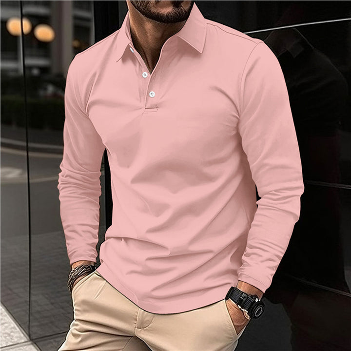 Herren Langarm Poloshirt mit modernem Kragen und hochwertiger Baumwolle Echoarchiv