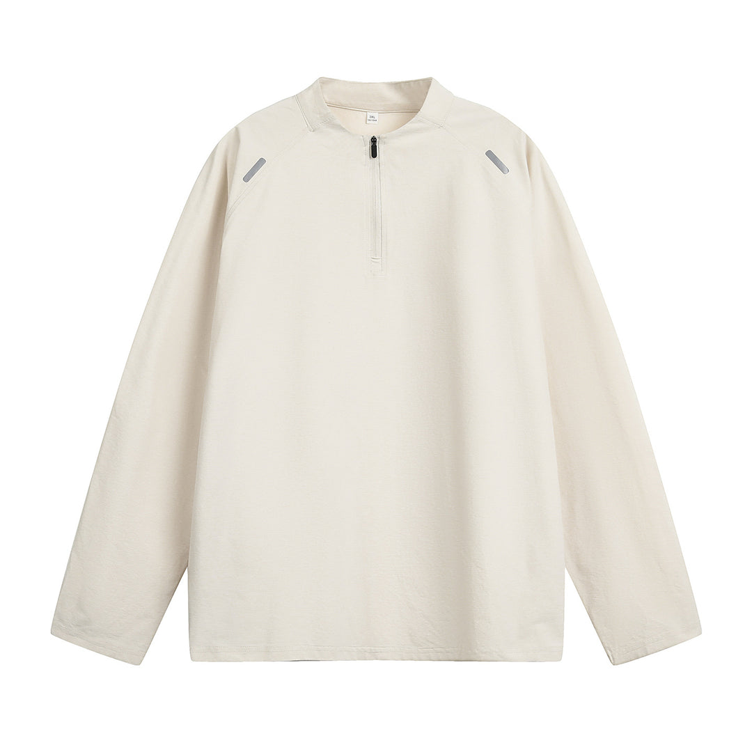 Unisex Oversize Halbzip-Pullover mit Raglanärmeln und reflektierenden Schulterdetails Echo Archiv