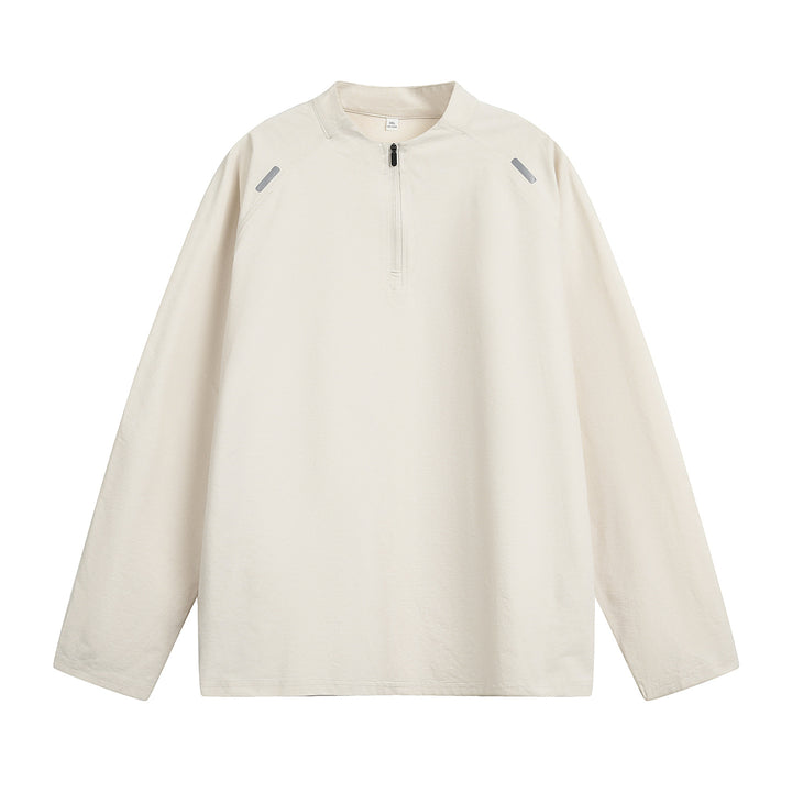 Unisex Oversize Halbzip-Pullover mit Raglanärmeln und reflektierenden Schulterdetails Echo Archiv