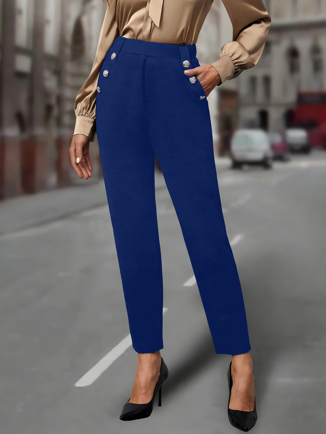 Damen Elegante und figurbetonte Hochbundhose Echo Archiv
