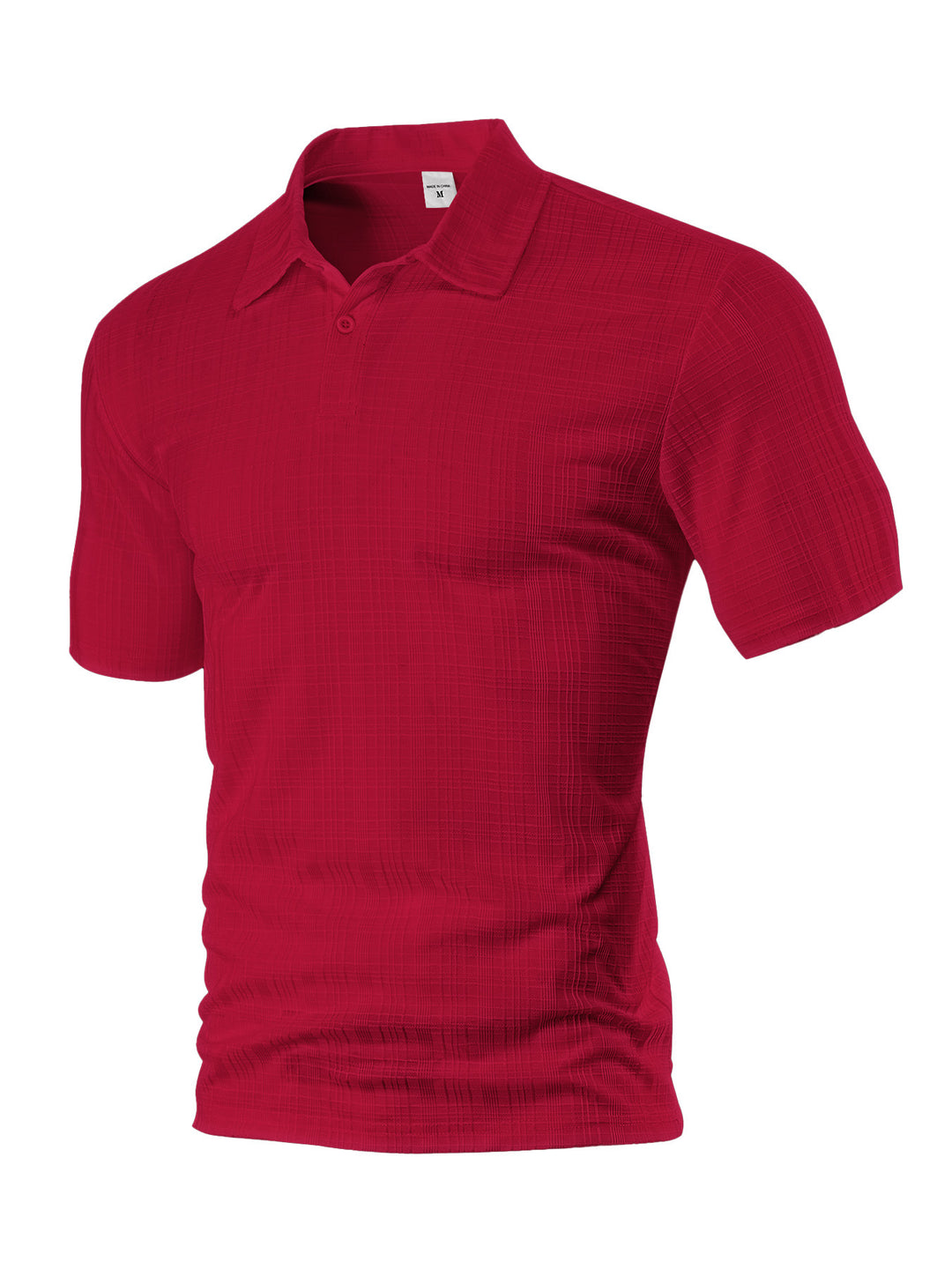 Herren Kurzarm-Polohemd mit modernem Strukturdesign und praktischem Kragen Echoarchiv