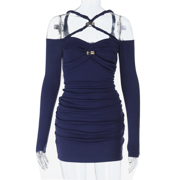 Damen figurbetontes Abendkleid mit schulterfreier Gestaltung und eleganten Raffungselementen Echo Archiv