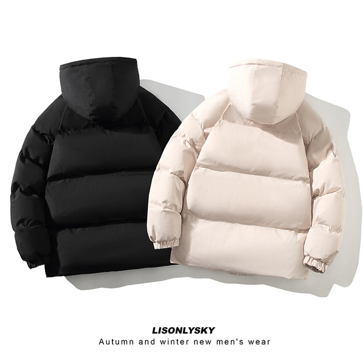 Herren gesteppte Winterjacke mit hohem Kragen und seitlichen Taschen Echoarchiv