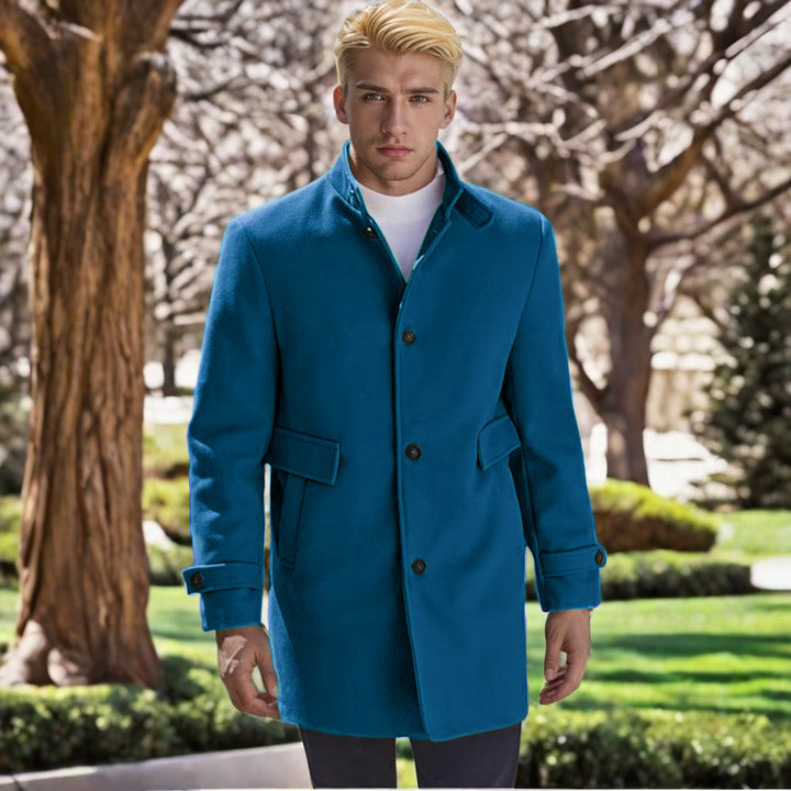 Herren eleganter, taillierter Wollmantel Echoarchiv