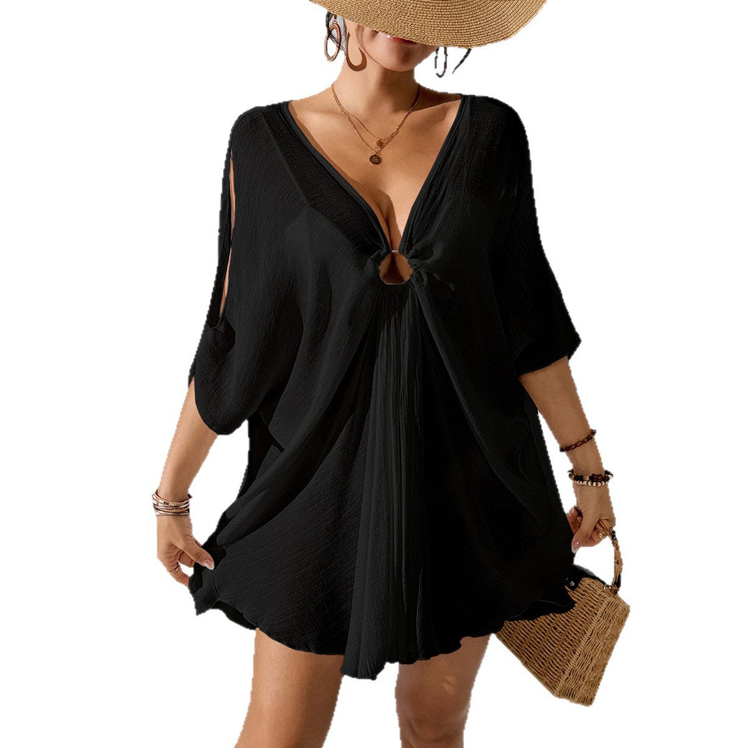 Damen Kaftan mit tiefem V-Ausschnitt und zurückgezogenem Design Echo Archiv