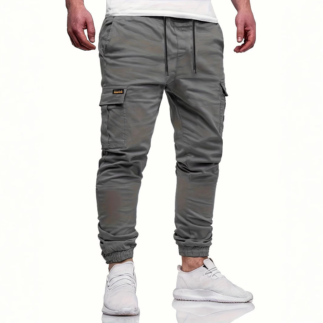 Herren Slim‑Tapered Utility‑Cargohose im Joggerstil mit Klapp- und Reißverschlusstaschen Echo Archiv