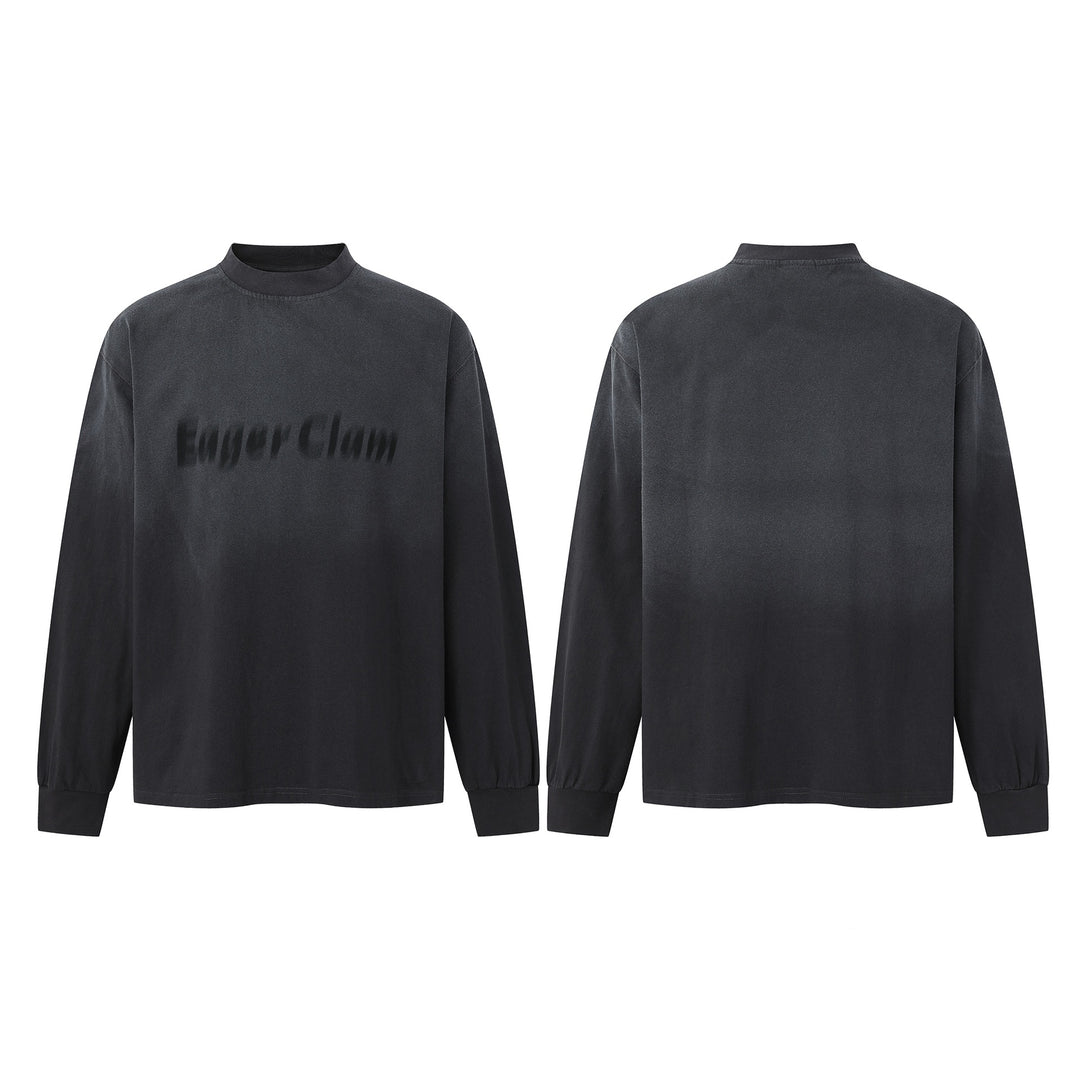 Unisex Oversize-Sweatshirt mit Troyerkragen und verschwommenem Logo-Print Echoarchiv