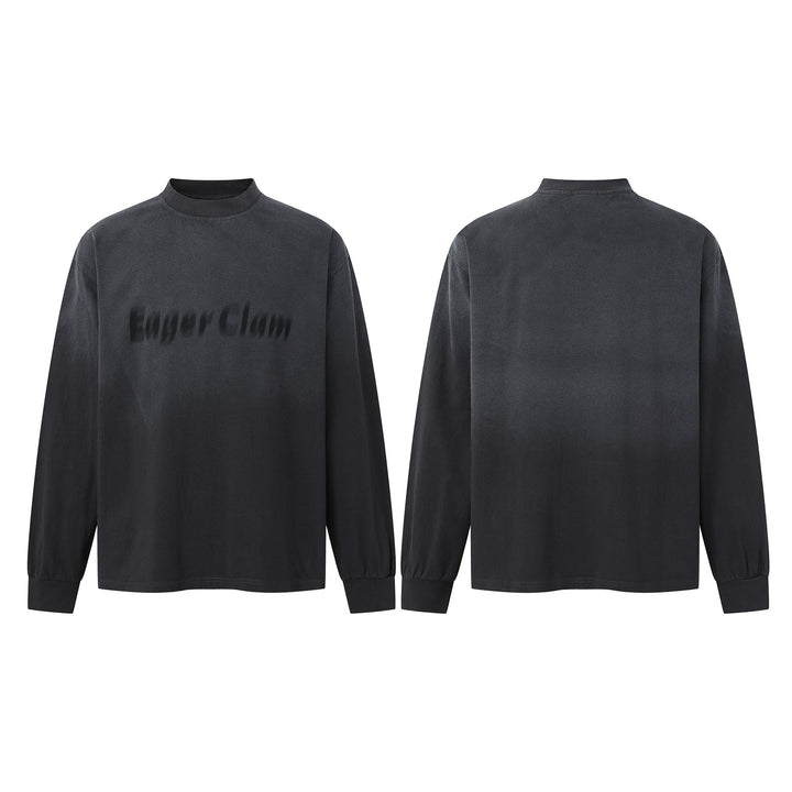 Unisex Oversize-Sweatshirt mit Troyerkragen und verschwommenem Logo-Print Echoarchiv