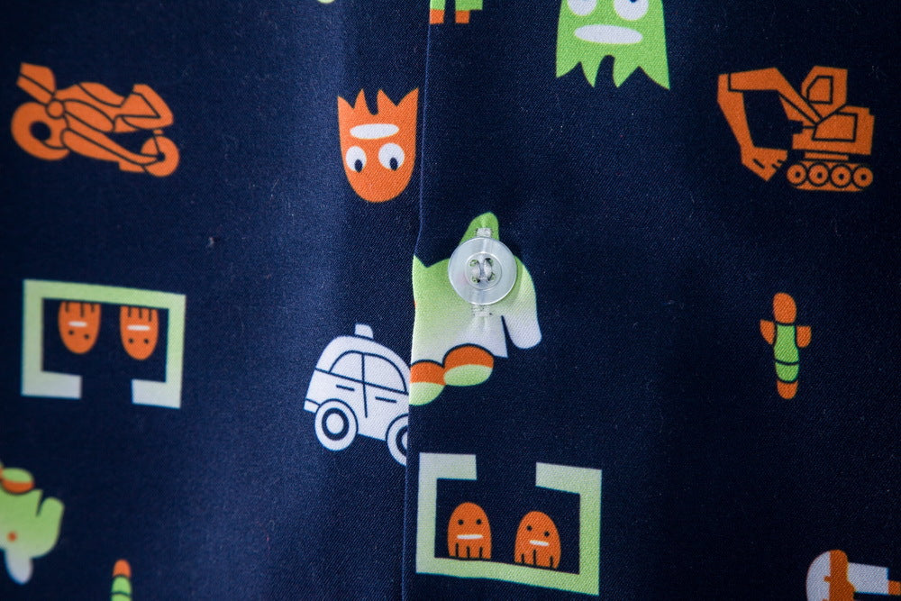 Herren Kurzarmhemd mit kreativem Retro-Design Echoarchiv