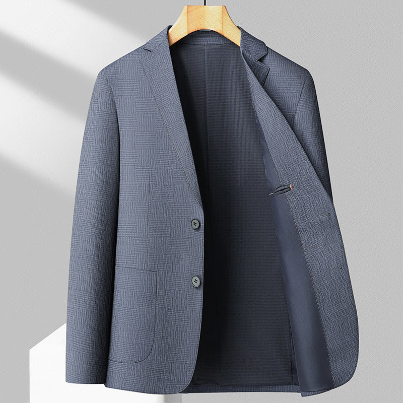 Herren eleganter Blazer mit strukturiertem Gewebe und praktischen Taschen Echoarchiv