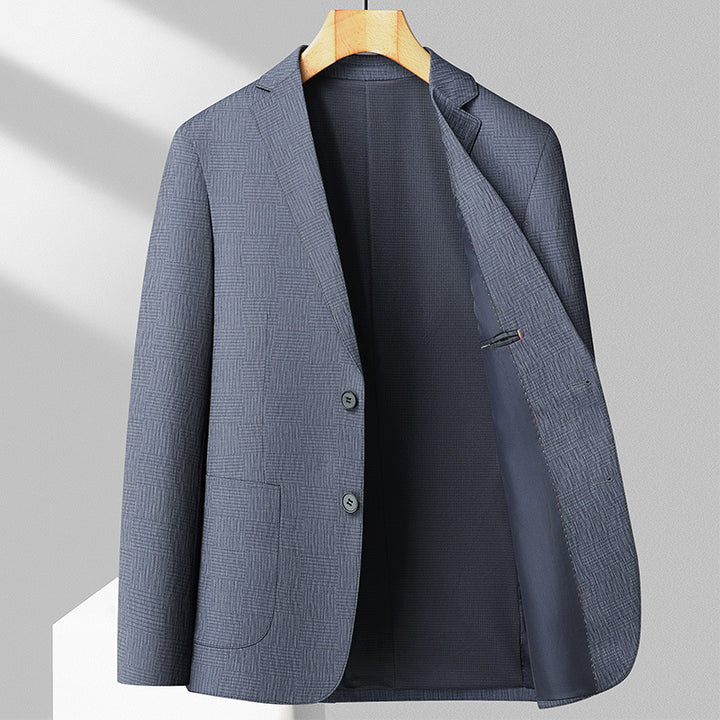 Herren eleganter Blazer mit strukturiertem Gewebe und praktischen Taschen Echoarchiv