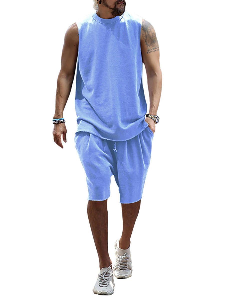 Herren sportliches Tanktop und Shorts-Set aus hochwertigem Baumwollmix Echoarchiv
