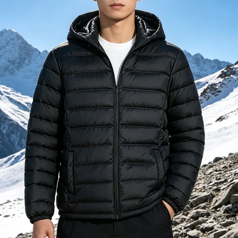 Herren Wattierte leichte Kapuzensteppjacke mit Thermofüllung und durchgehendem Reißverschluss Echo Archiv