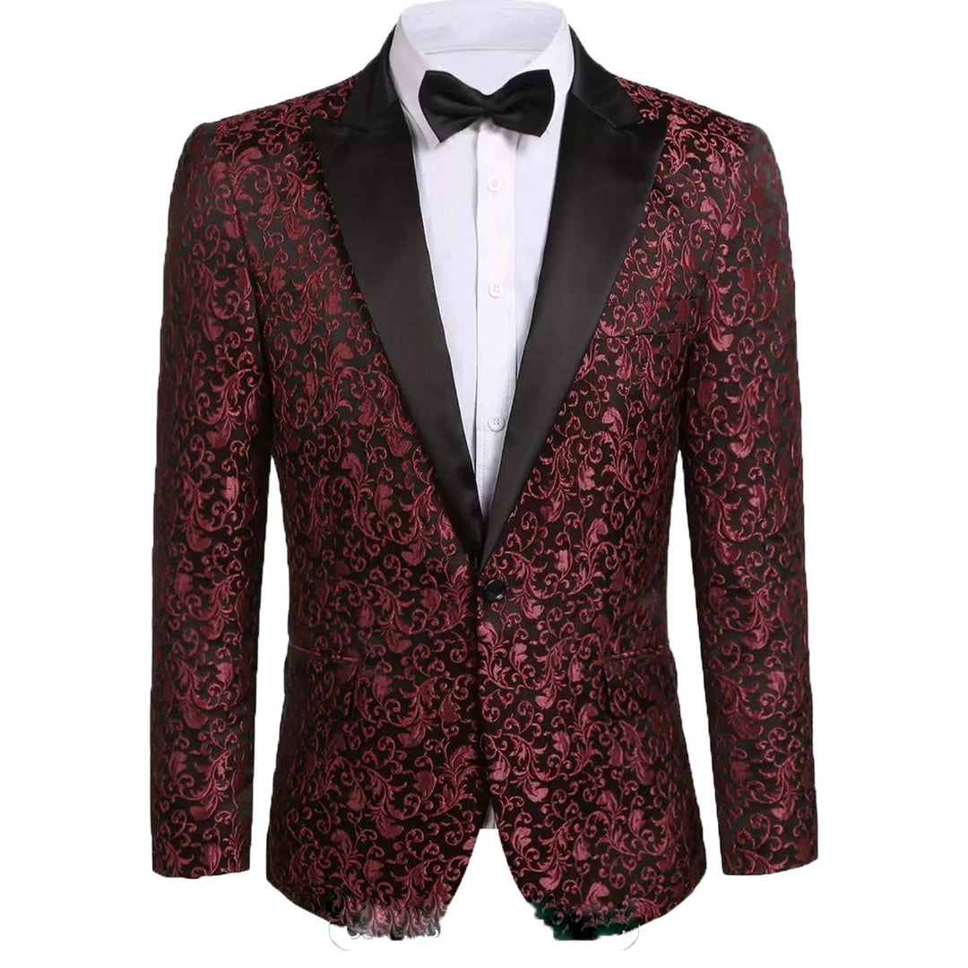 Herren luxuriöser Paillettenblazer mit floralem Design Echoarchiv