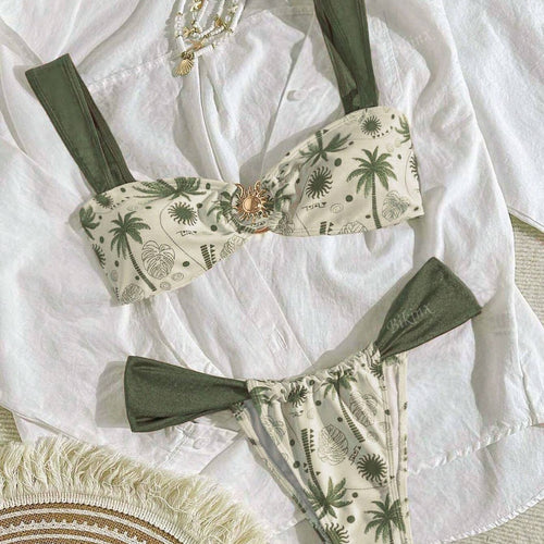 Damen Bikini-Set mit tiefem V-Ausschnitt und komfortablen Trägern Echo Archiv