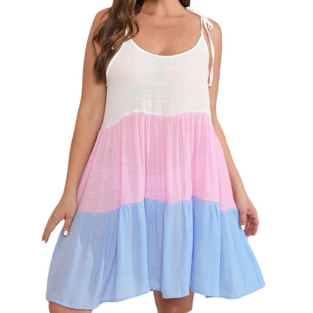 Damen luftiges, mehrfarbiges Sommerkleid mit verstellbaren Trägern Echo Archiv