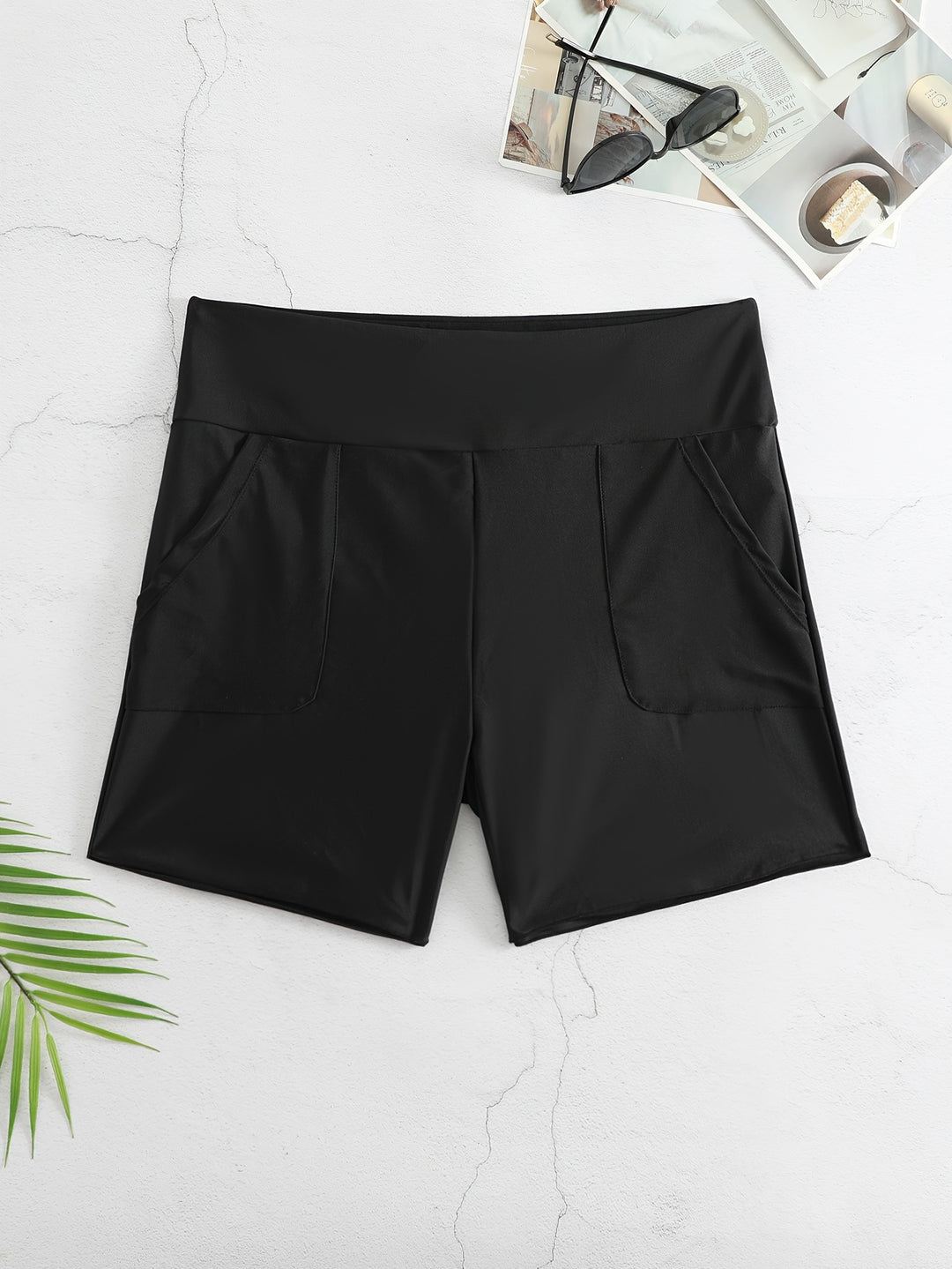Damen Badeshorts mit hohem Bund und Seitentaschen Echo Archiv