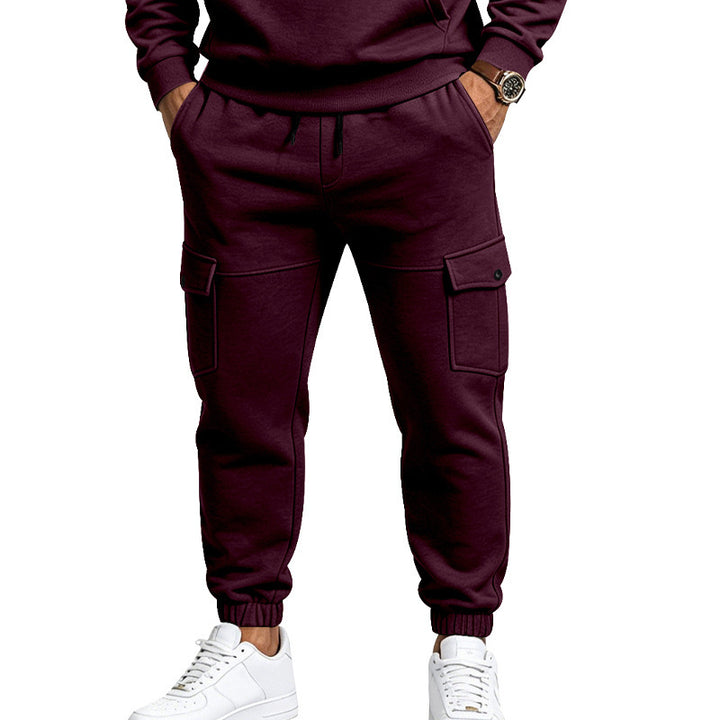 Herren Cargo-Jogginghose mit seitlichen Klappentaschen, Kordelzug und Elastischen Bündchen Echoarchiv