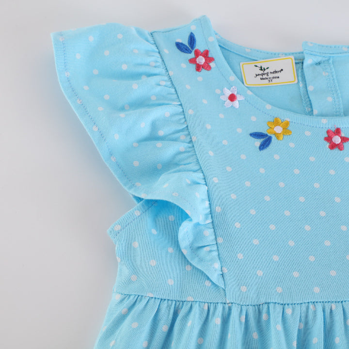 Mädchen Baumwollkleid mit niedlichen Meerjungfrauenapplikationen Echo Archiv