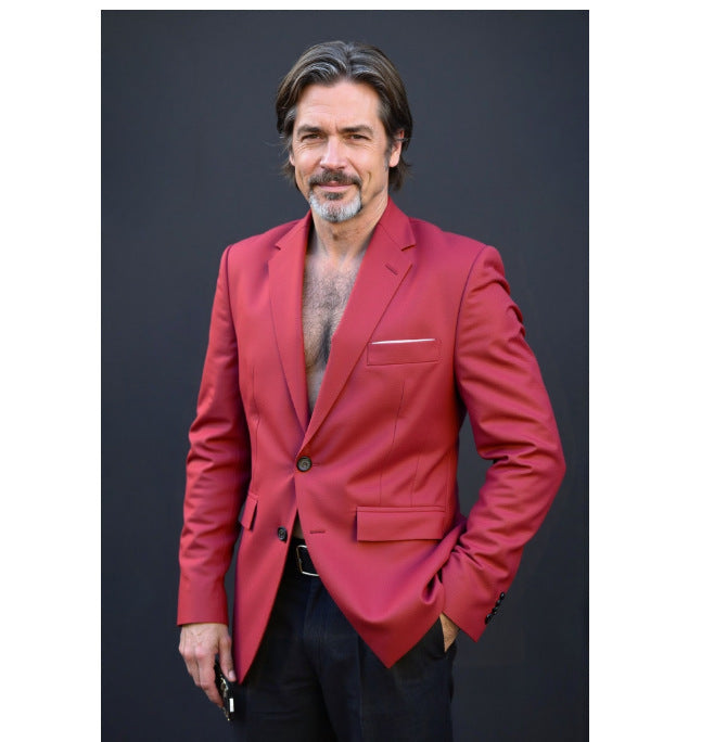 Herren nan taillierter Business-Blazer aus Stretchgewebe mit Brusttasche und schlanker Silhouette Echo Archiv