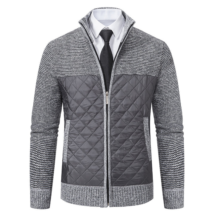 Herren nan gesteppte Hybrid-Strickjacke mit diamantsteppung, Stehkragen, isolierendem Thermofutter und Reißverschluss Echo Archiv