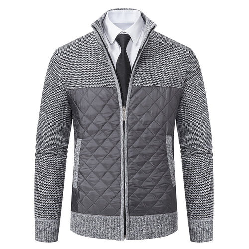 Herren nan gesteppte Hybrid-Strickjacke mit diamantsteppung, Stehkragen, isolierendem Thermofutter und Reißverschluss Echo Archiv