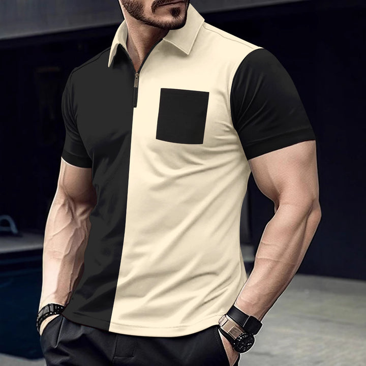 Herren sportliches Kurzarm-Oberteil mit Reißverschluss und stylishem Design Echoarchiv