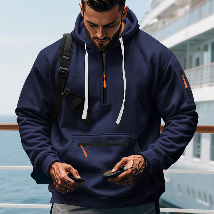 Herren sportlicher Hoodie mit praktischen Reißverschlusstaschen Echoarchiv