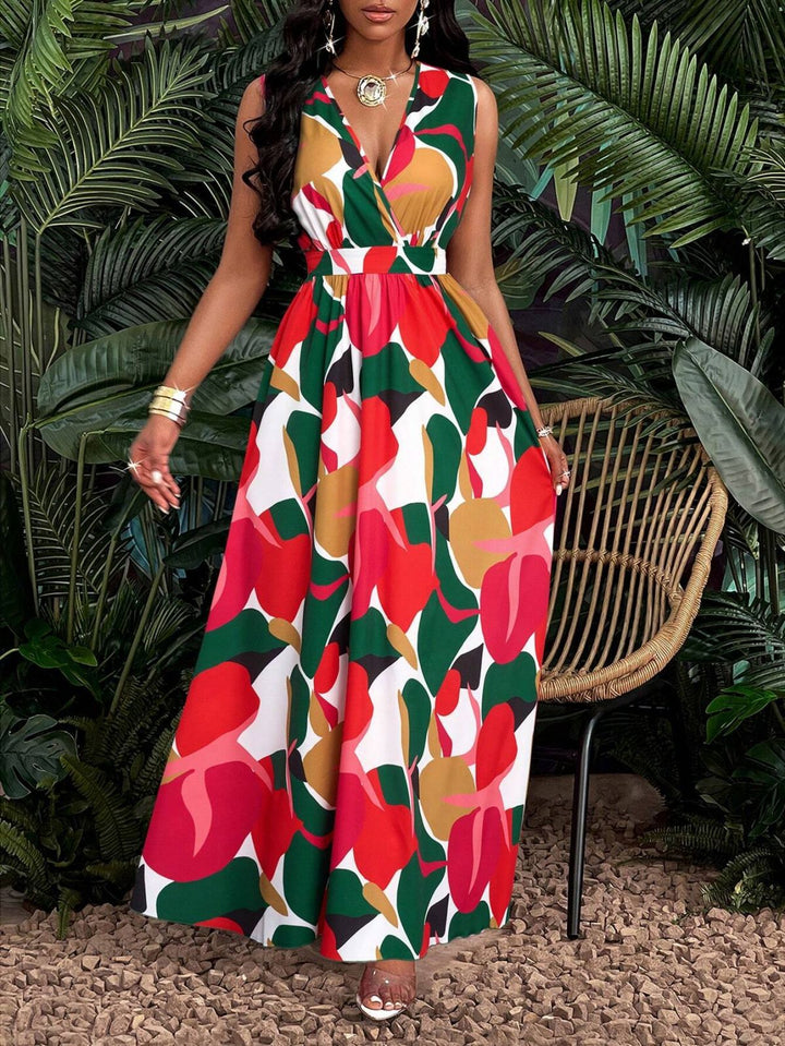Damen Maxi-Kleid mit elegantem V-Ausschnitt Echo Archiv
