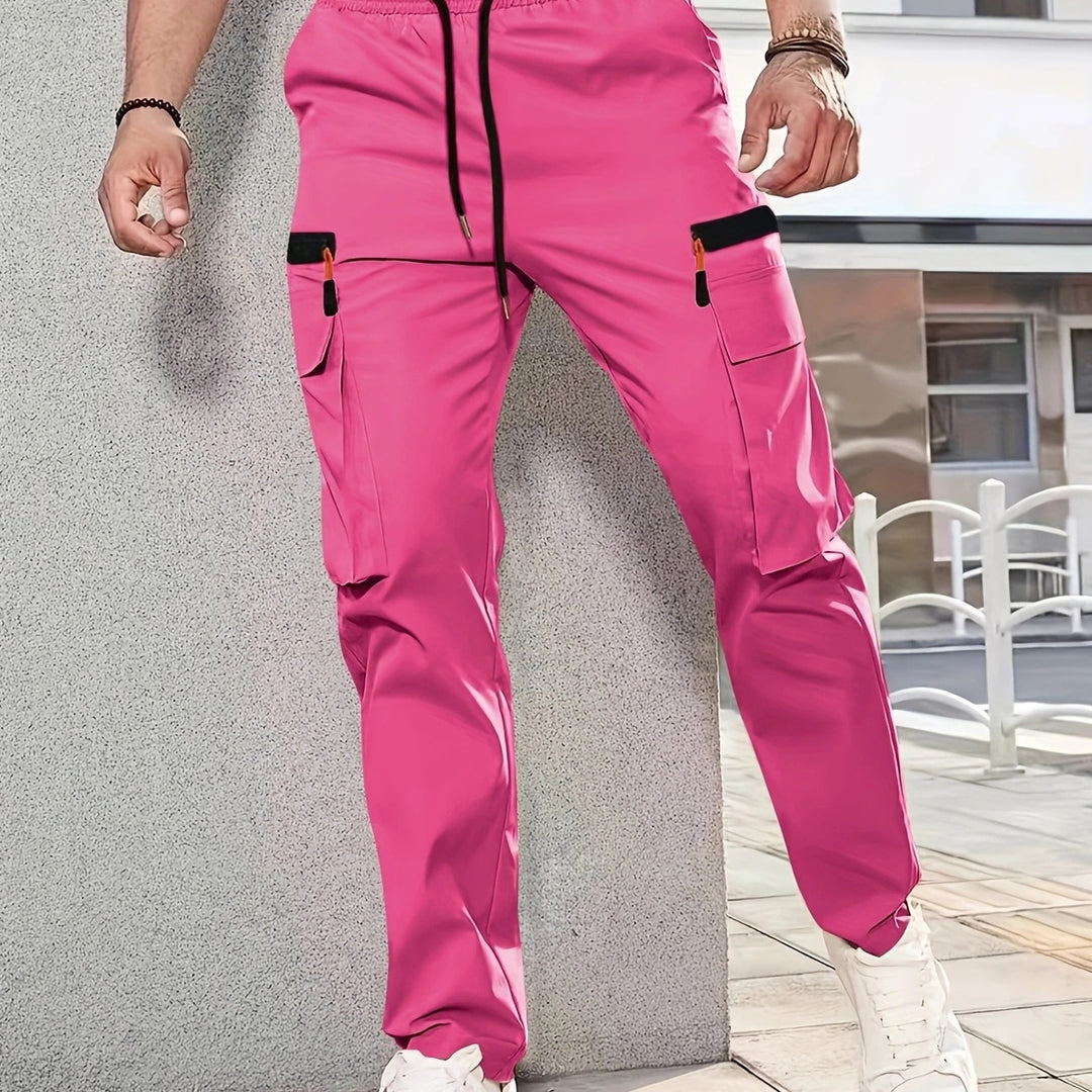 Herren funktionale Cargo-Hose mit verstellbaren Taschen und elastischem Bund Echoarchiv
