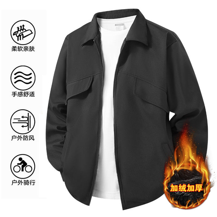 Herren Minimalistische Utility-Hemdjacke mit verdecktem Reißverschluss und gerundetem Saum Echo Archiv