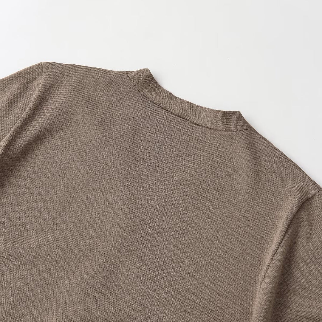 Damen Strickjacke mit V-Ausschnitt und kurzen Ärmeln Echo Archiv