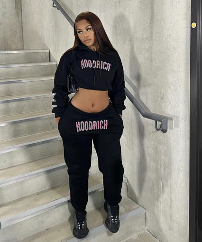 Herren Sportlicher Hoodie und Jogginghose-Set mit modischem Schriftzug Echoarchiv
