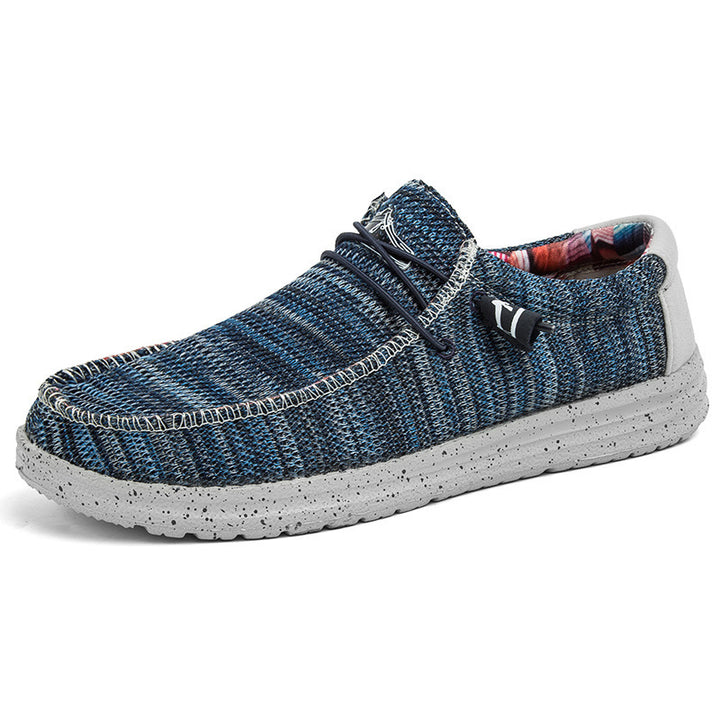 Herren Legerer Canvas-Mokassin-Slipper mit geflochtener Schnürung und gefleckter EVA-Sohle Echoarchiv
