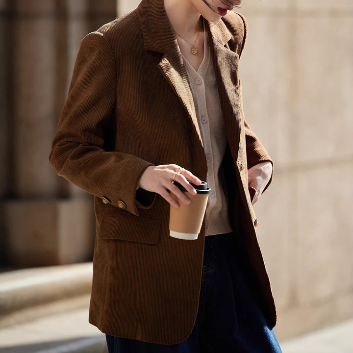 Damen modischer Cordblazer Echoarchiv