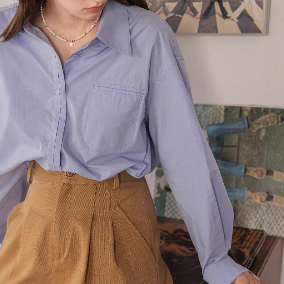 Damen Oversized Hemdbluse mit Brusttasche Echoarchiv