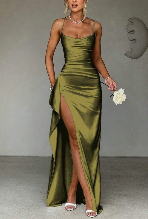 Damen Wickelkleid mit verführerischem Schlitz und schmalen Spaghettiträgern Echo Archiv