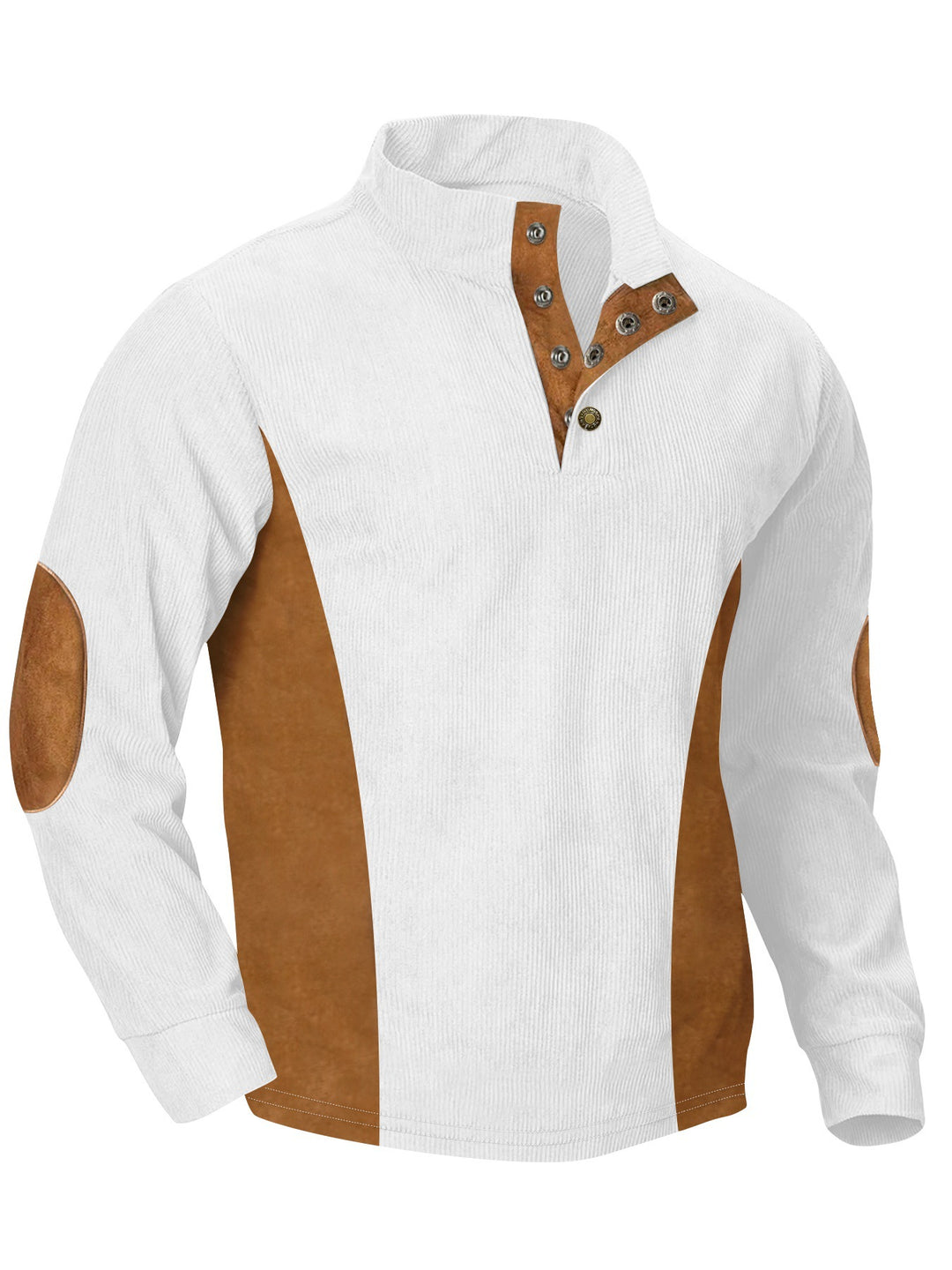 Herren lässiger Pullover mit modernem Stehkragen und praktischen Druckknöpfen Echoarchiv