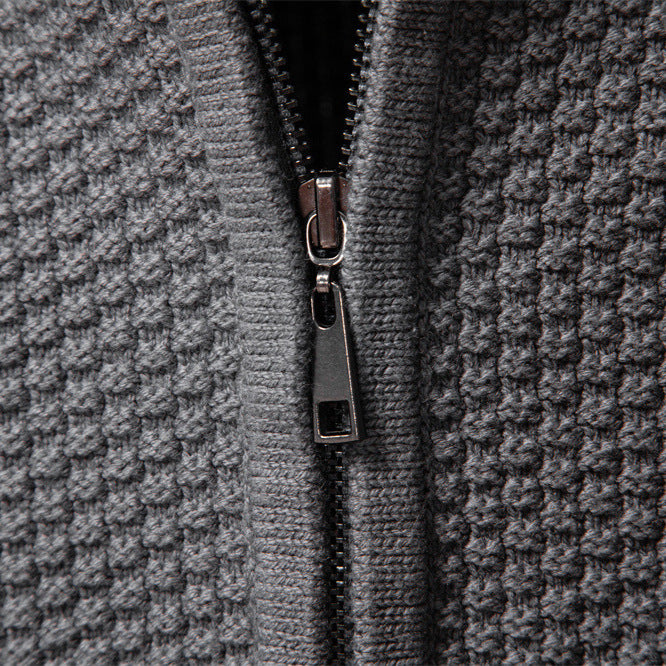 Herren Strickjacke mit Reißverschluss und strukturiertem Muster Echoarchiv
