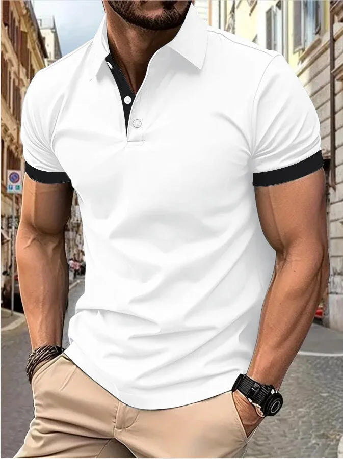 Herren Poloshirt mit modischem Kontrastdetail Echoarchiv